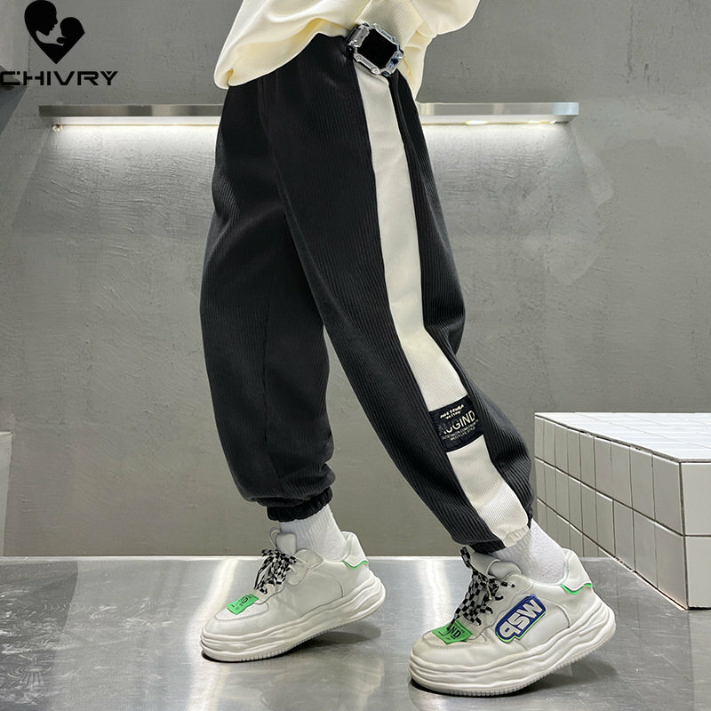 New 2023 Kids Sports Pants Boys Spring Autumn Fashion Letter Patchwork Color Loose Sweatpants Trousers Children Casual Clothing
