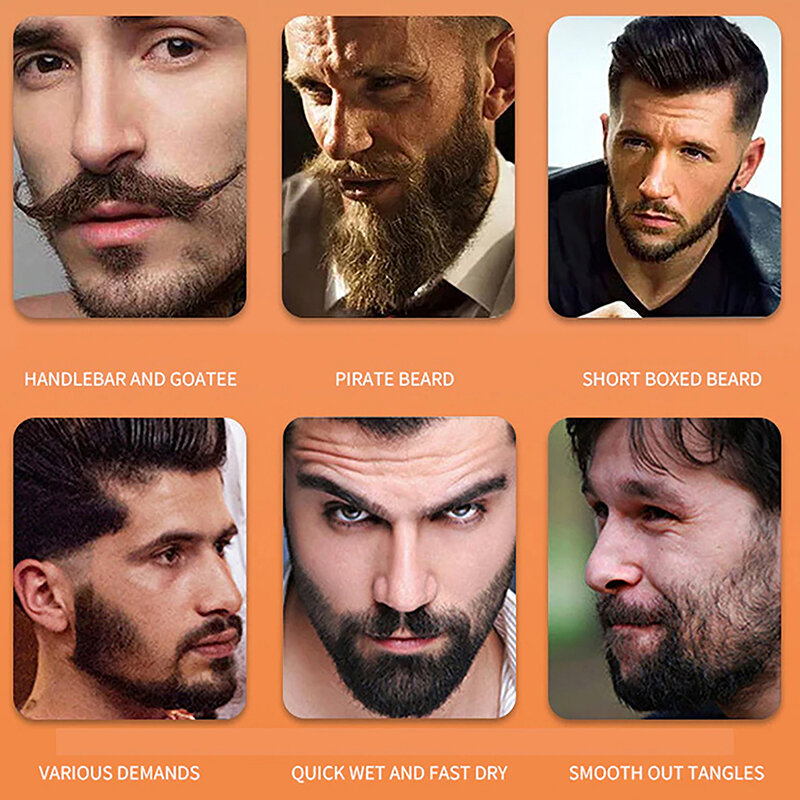 Natural Boar Bristle Beard Brush For Men Bamboo Beech Wooden Mustache Brush Soft Face Cleaning Tool Massage Styling Barber