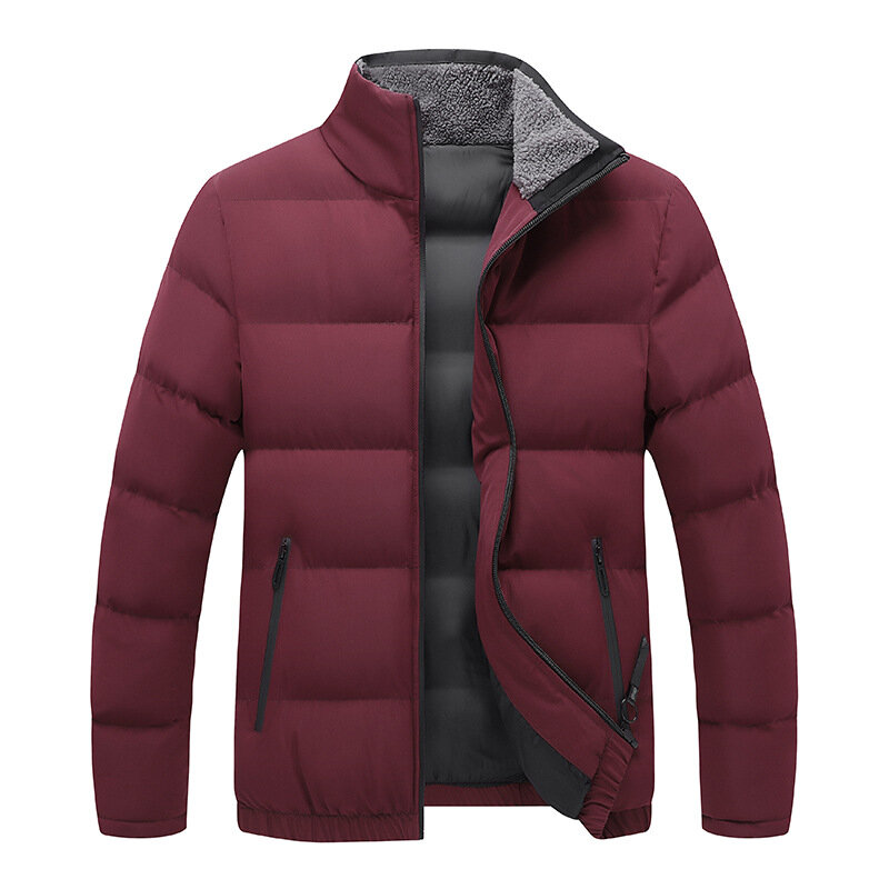 Padded Jacket Men Parkas Winter Thick Jacket Coat Fashion Casual Solid Color Parkas Male Stand Collar Jackets Outerwear