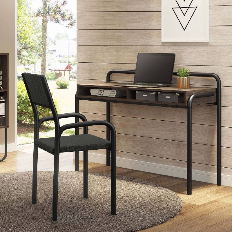 Guest Areas Black Metal Frame Office Visiting Chair