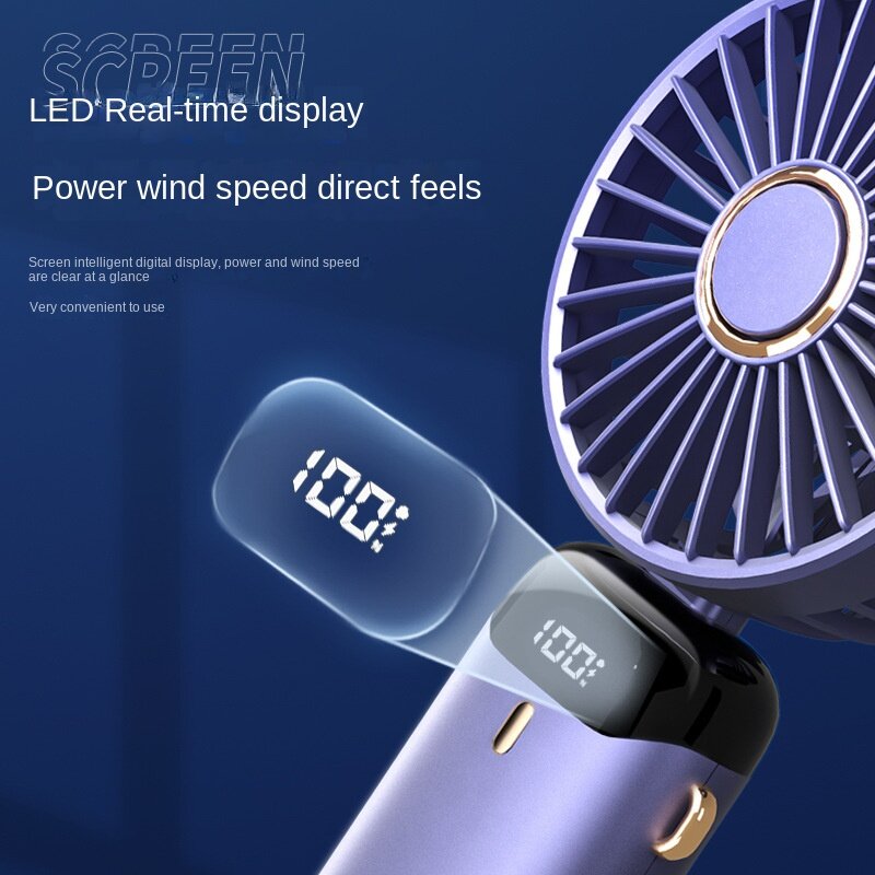 USB 핸드헬드 선풍기 미니 휴대용 학생 소형 fFan 디지털 디스플레이 접이식 향수 충전식 데스크탑 전기 선풍기