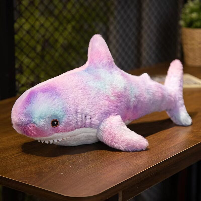 45/60cm gigante bonito tubarão pelúcia brinquedo macio recheado speelgoed animal leitura travesseiro para presentes de aniversário almofada boneca presente para crianças