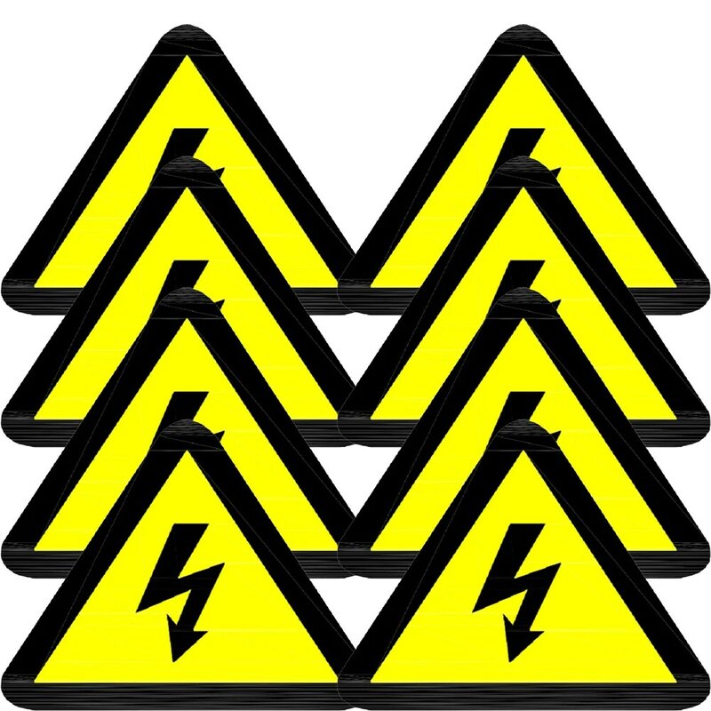 Stiker Logo elektrik 20 lembar, stiker peralatan listrik peringatan voltase tinggi, Label guncangan elektrik untuk peringatan keselamatan, Applique