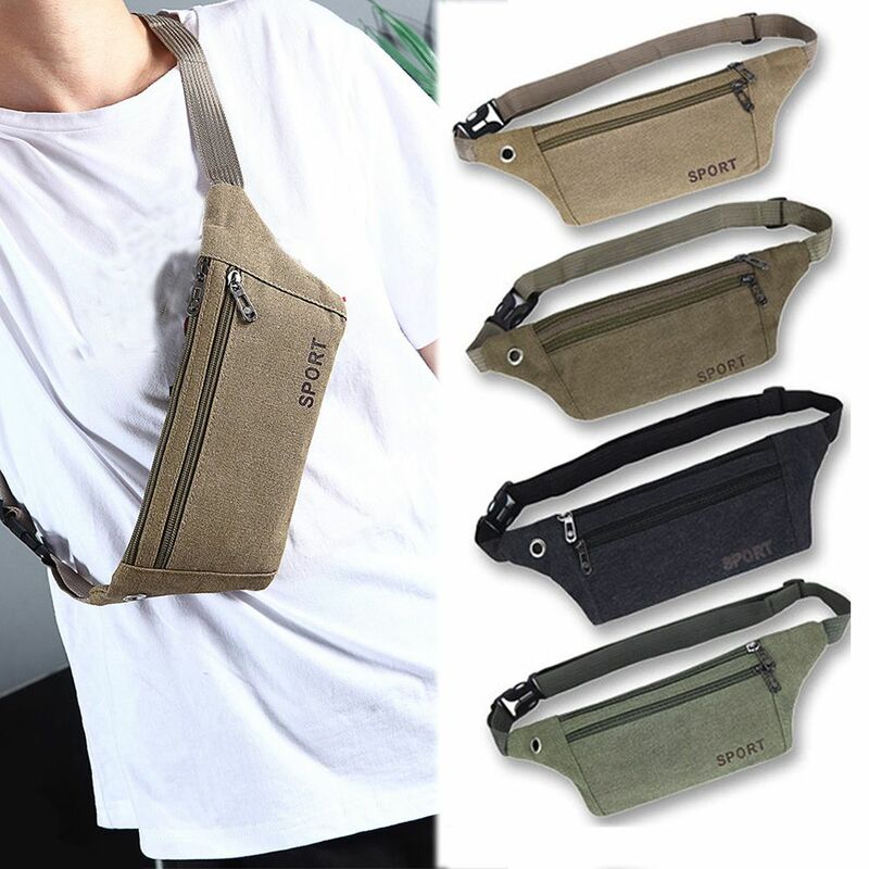Multi-Pockets Fanny Pack Pouch Bag Women/Men Waist Packs Hip Purse Satchel Canvas Belt Bags Casual Wallet