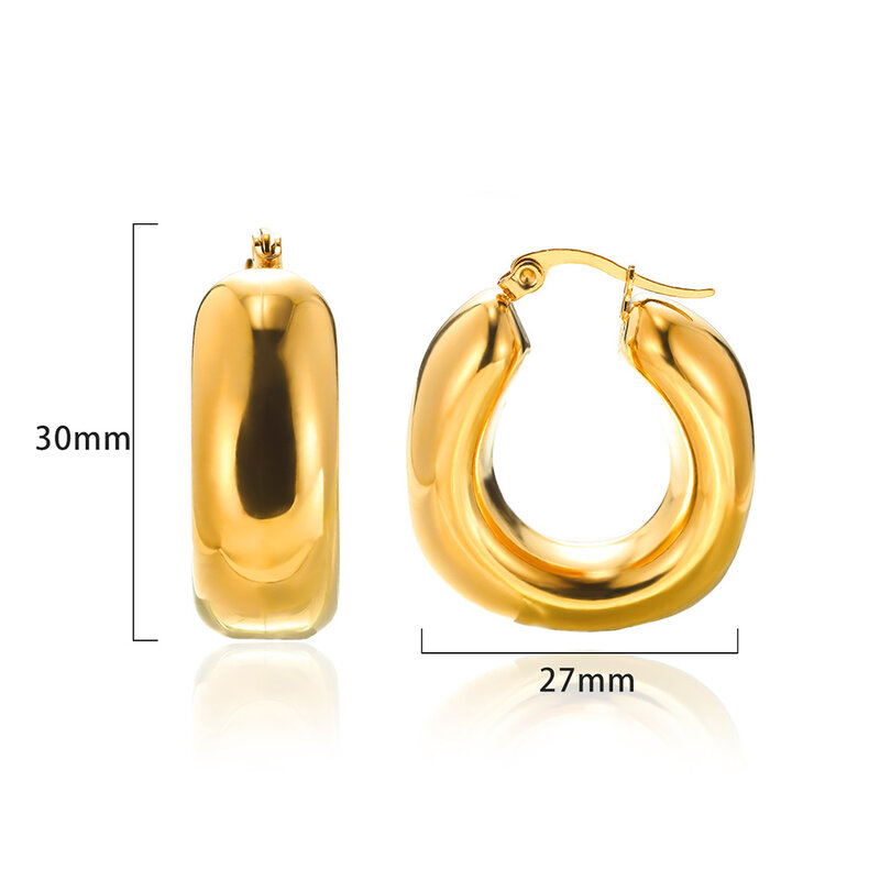 Rectangular Stainless Steel Earrings for Women Gold Color Geometric Earrings Brincos Fashionable Jewelry Aretes Mujer