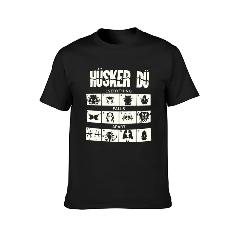 HuskerDu 남성용 티셔츠, 빈티지 의류, 애니메이션 의류, 무지 블랙 티셔츠