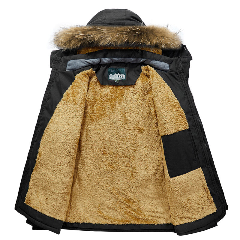Parka tática militar masculina, casaco grosso à prova de vento, outwear de lã quente, com capuz removível, novo, outono, inverno, 2023