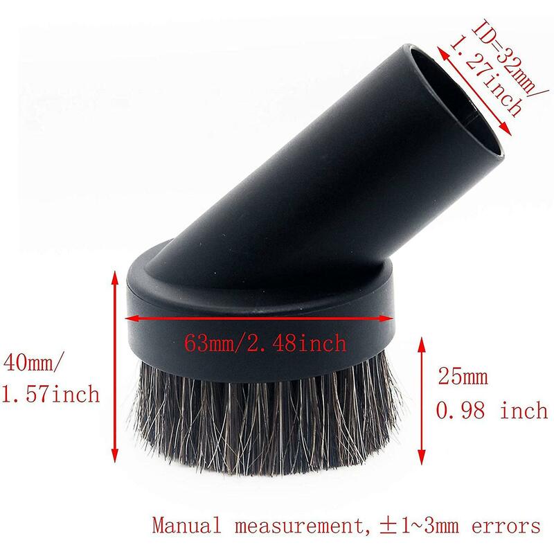 Щетка для пыли из конского волоса 25 мм с адаптером для шланга 1-1/4 дюйма до 1-3/8 дюймов