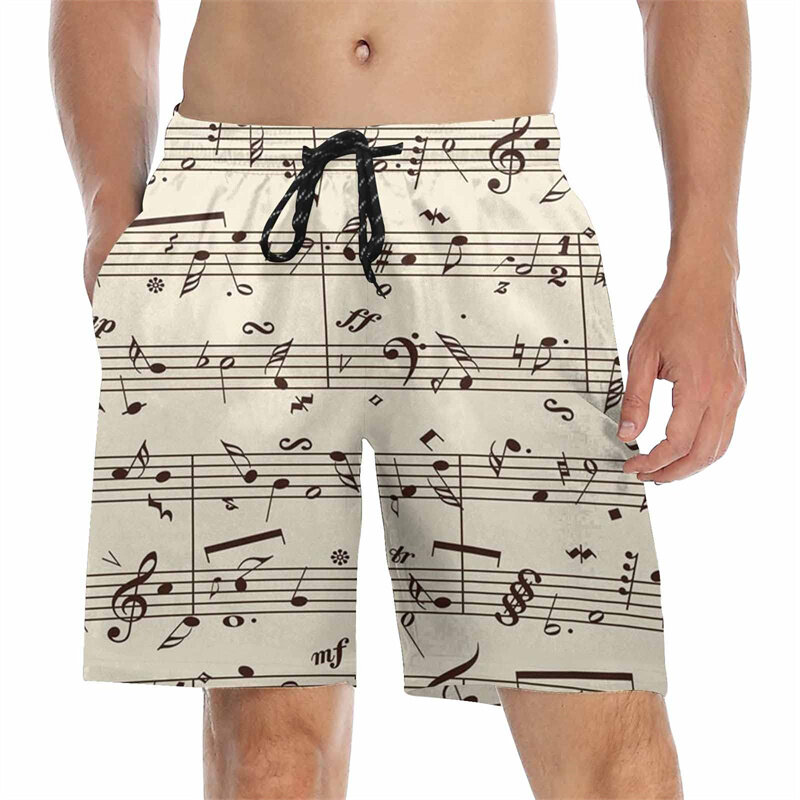 Music Note гитара в виде символа графические шорты, штаны с 3D принтом в стиле хип-хоп y2k, летние шорты для доски, крутые плавки для серфинга и плавания