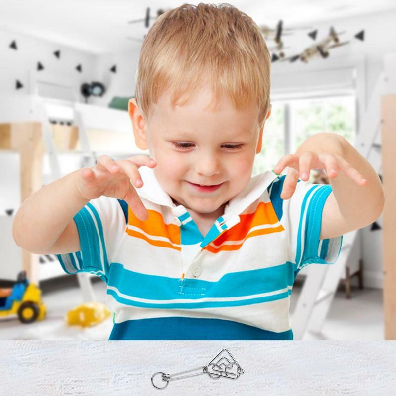 8 teile/satz Metall Montessori Puzzle Spielzeug Draht iq Geist Gehirn Teaser Rätsel Kinder Erwachsene interaktive Spiel Reliever Lernspiel zeug