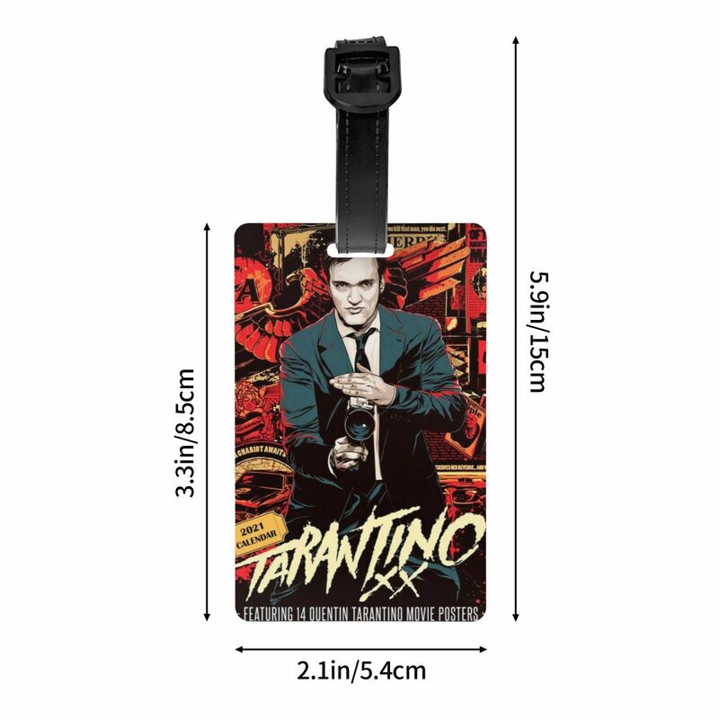 Label bagasi Film Quentin Tarantino kustom Tag bagasi perlindungan privasi koper label tas perjalanan
