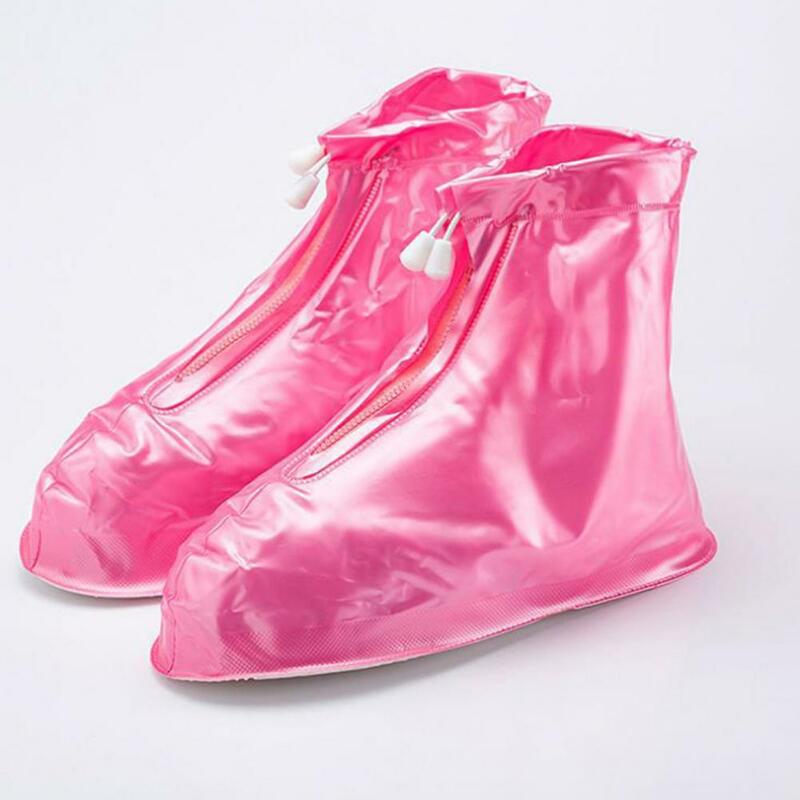1 Pasang penutup sepatu berguna wanita penutup ritsleting PVC hujan penutup Boot Overshoes pelindung sepatu hujan penutup Boot