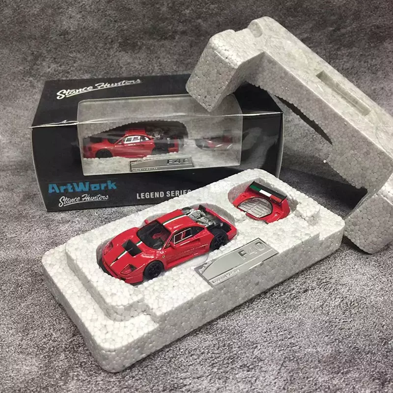 Stance Hunters 1:64 Model Car F40 LM Open Tail Gate W/Engine Details Classical Red