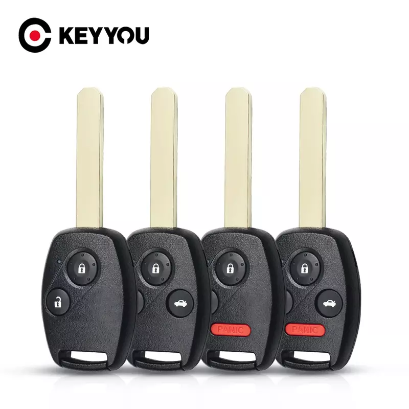 KEYYOU-Shell chave do carro remoto para Honda Accord, Civic, CRV, Piloto, Insight, 2, 2, 3, 3, 4 botões Fob, tampa da caixa da chave automática, substituição