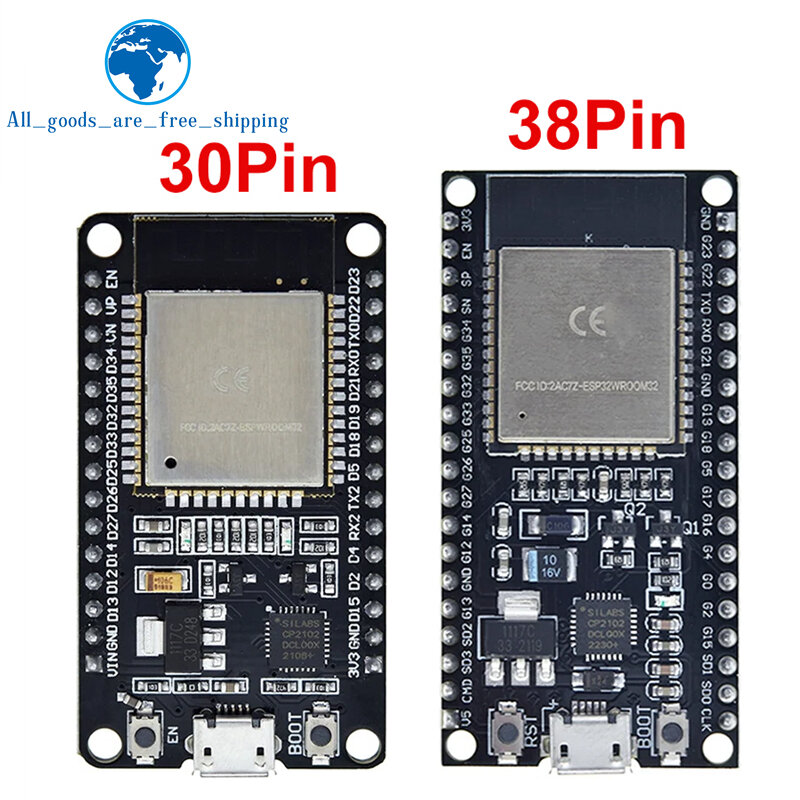 Placa de desarrollo ESP32 de 1 piezas, WiFi + Bluetooth, consumo de energía ultrabajo, doble núcleo, ESP-32S, ESP32-WROOM-32D, ESP32-WROOM-32U, ESP 32