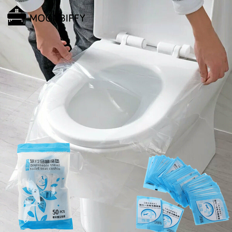 30 Buah Pakai Toilet Duduk Penutup Tikar Portabel 100% Tahan Air Keselamatan Toilet Duduk Pad untuk Perjalanan/Berkemah Kamar Mandi Aksesori