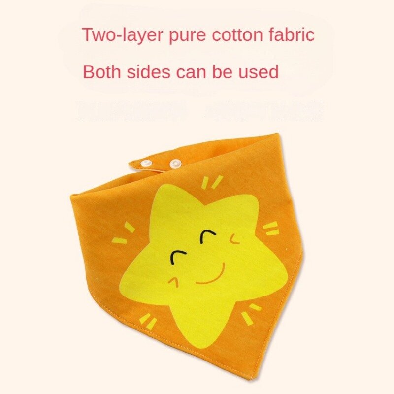 Lenço triângulo de algodão puro para bebê, babadores impermeáveis, tecido absorvente, recém-nascido, menino e menina, 5pcs