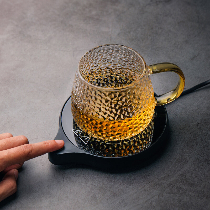 200W Cup Heater Mug Warmer 100°C Hot Tea Makers Warmer Coaster 5 Gear Cup Heaters Coffee Milk Tea Heating Pad 110V/220V
