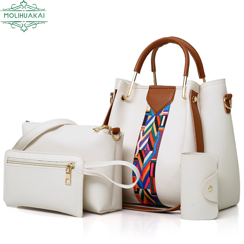 4-piece Set Women Handbag Purses And Handbags Casual Shoulder Crossbody Bags for Women 2022 New PU Leather Handbags Tote Bag