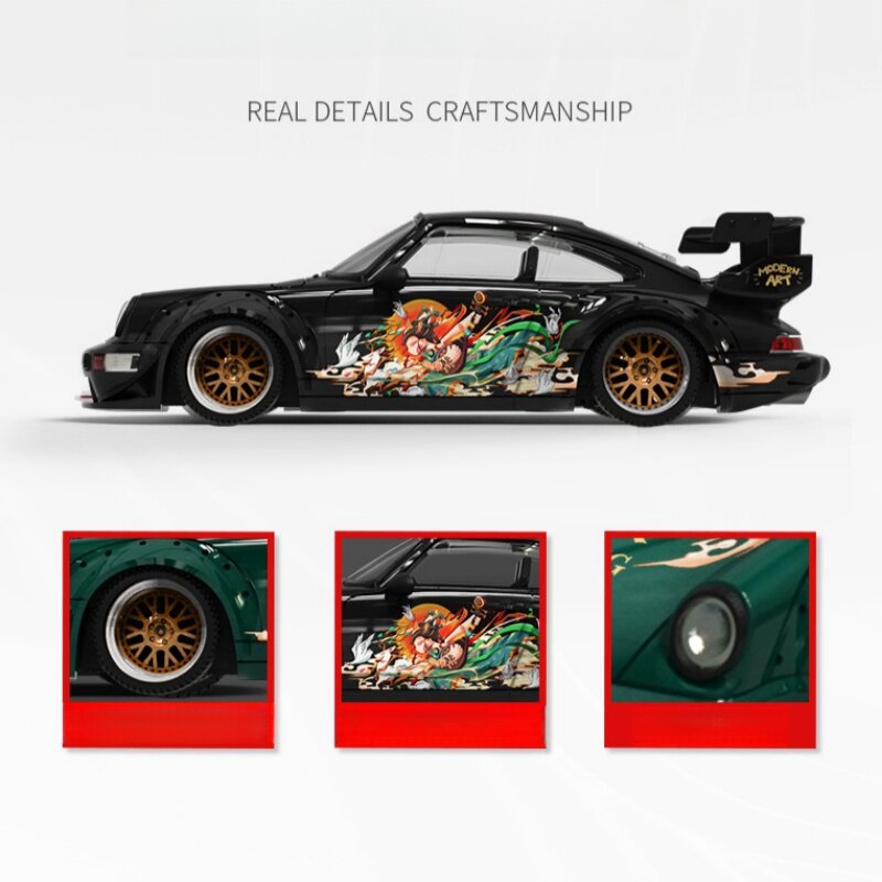 Time Micro&ModernArt1:64 tide play Porsche 964 Dunhuang Feitian painting simulation alloy car model