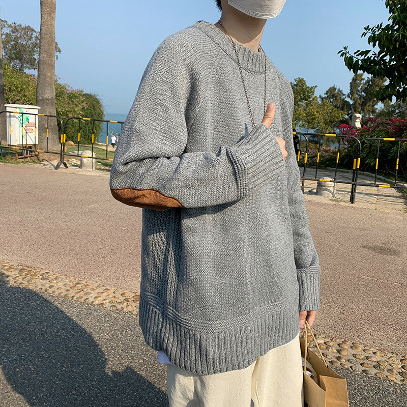 Suéter de cuello redondo para hombre, Jersey coreano que combina con todo, informal, cálido y suelto, novedad, Otoño e Invierno