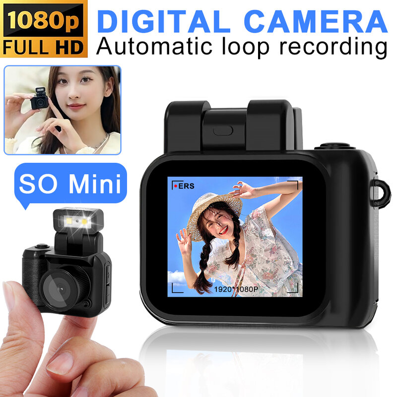 HD1080P Mini Camera Portable Pocket Cam with  LCD Screen Digital Camera with Flash Light Video Recorder Student Small Camcorder