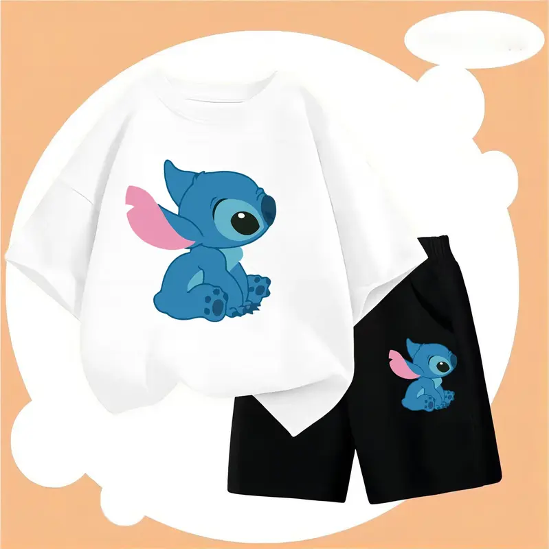 Новинка 2024, Комплект футболок со стильным рисунком для мальчиков и девочек, подарок на день рождения, летний пуловер, топ для детей