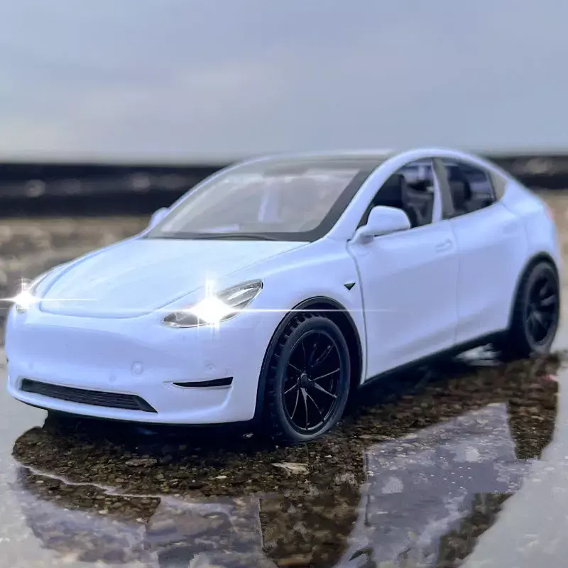 1:32รถของเล่นสำหรับเด็กโมเดลรถยนต์รถโลหะหล่อจากโลหะอัลลอยของ Y Tesla โมเดลโมเดลรถยนต์ของขวัญของเล่นสำหรับเด็ก