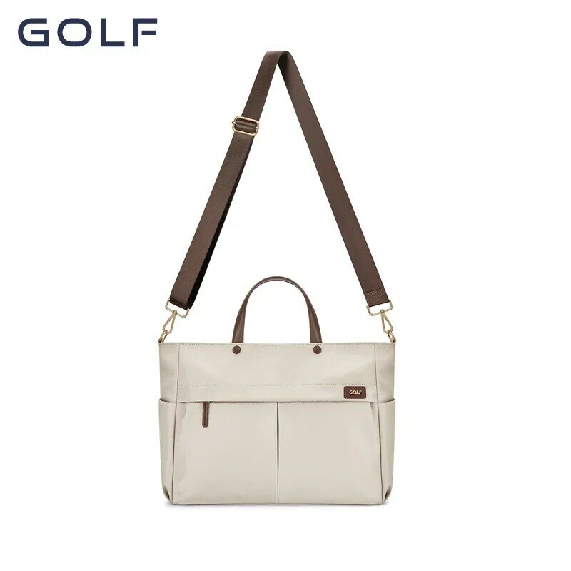 Golf Aktentasche Taschen für Frauen Aprikose Dokument Handtasche 14 Zoll Business Laptop Einkaufstasche College Taschen Damen Handtaschen Trend