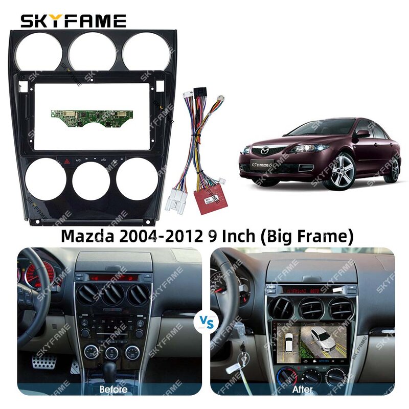 Skyالشهرة-إطار سيارة فاسيا محول ، راديو أندرويد ، مجموعة لوحة تركيب لوحة الصوت لمازدا 6