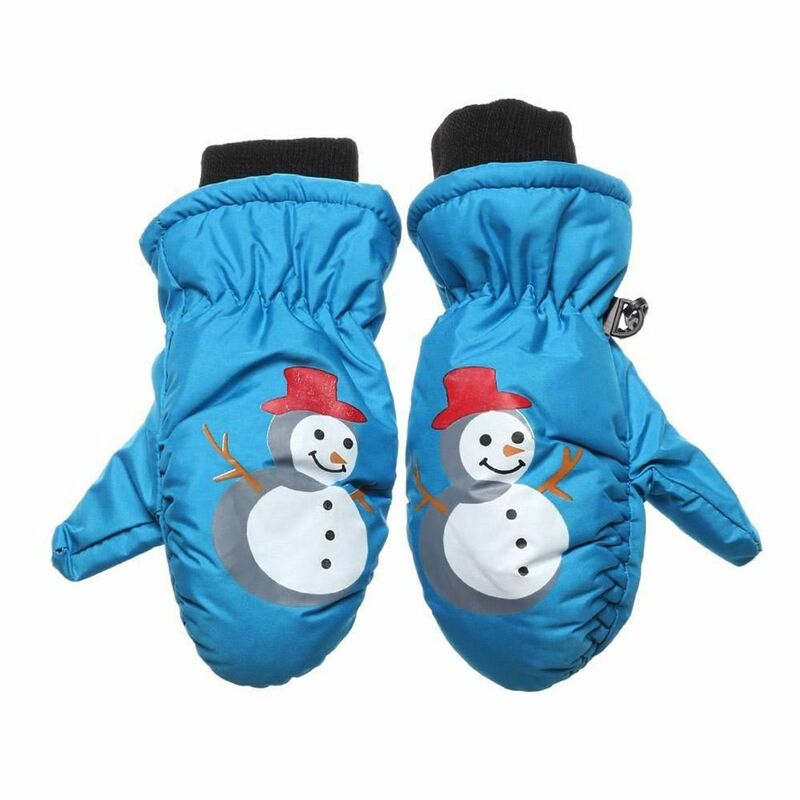 Thick Warm Children Ski Gloves Cartoon Non-slip Waterproof Mittens Winter Windproof Sports Gloves for 2-5 Years Old