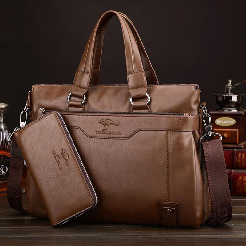 Portafoglio per occasioni formali borsa da uomo d'affari borsa da uomo in pelle PU borsa a tracolla di grande capacità nuova borsa di Design con portafoglio