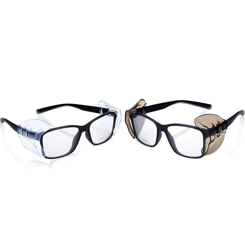 NEW-8 Pairs Safety Eye Glasses Side Slip Clear Flexible Slip On Shield Fits Small Medium Eyeglasses