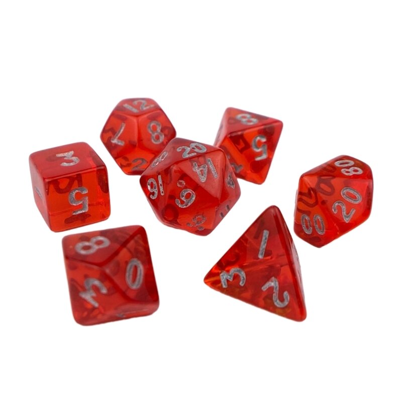 Mini polyhedrale dobbelstenen helder acryl dobbelstenen kleine rollenspel tafelspel dobbelstenen