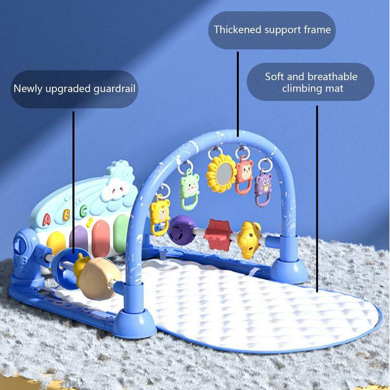 Estera de actividades iluminada para niños pequeños, juguete de aprendizaje de escenarios inteligentes, colchoneta de patadas y juegos para recién nacidos de 0 a 3 meses