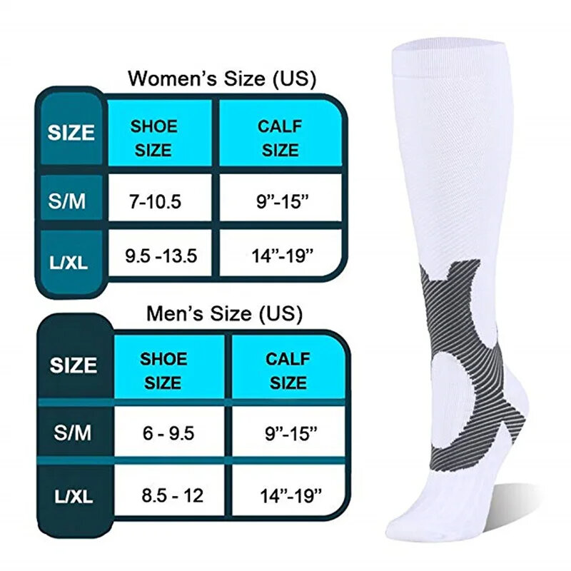 Men's Compression Socks Football Hiking Cycling Nylon Sports Socks Women Medical Nurses Varicose Veins Anti Fatigue Pain Relief