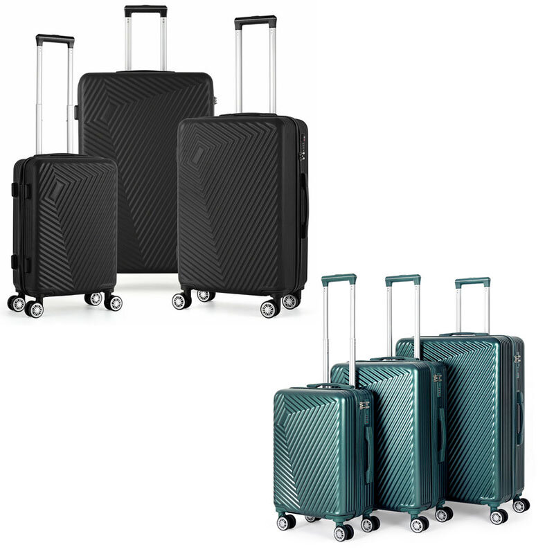 Set di valigie da 3 pezzi valigie per bagagli nere valigia per trucco per bambini Trolley da viaggio serratura doganale Bolsa Viagem bagaglio grande