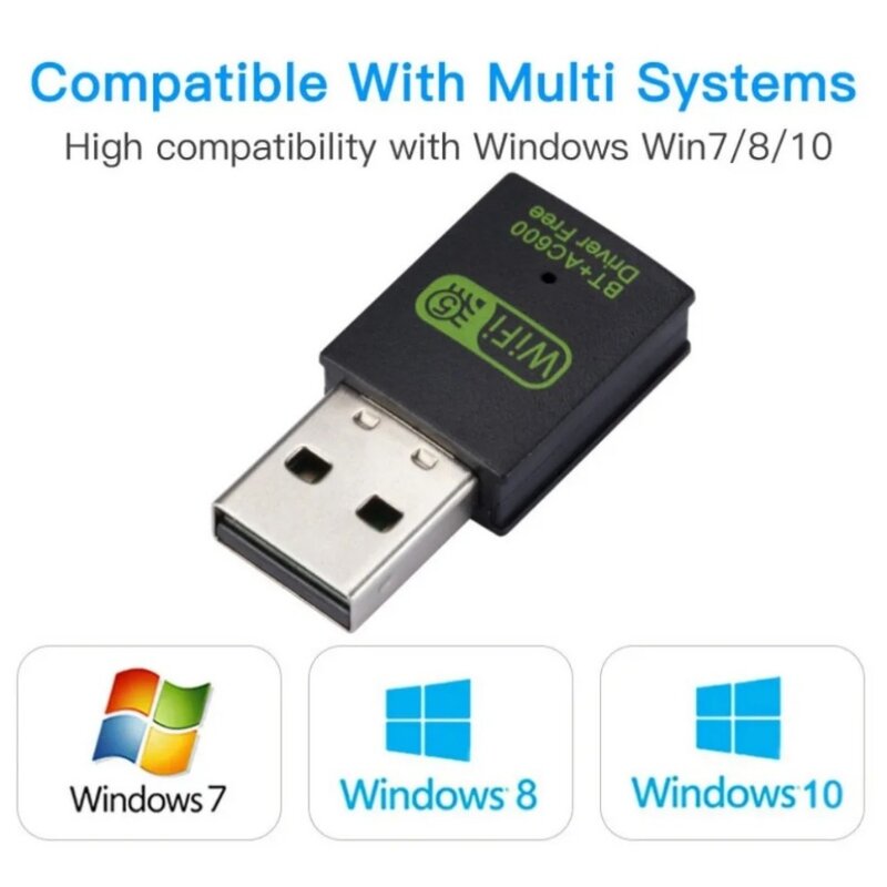 2 in 1 USBアダプター,bluetooth 600mbps,デュアルバンド,2.4gおよび5ghz,usb,wifi 5ネットワーク,ワイヤレスレシーバー
