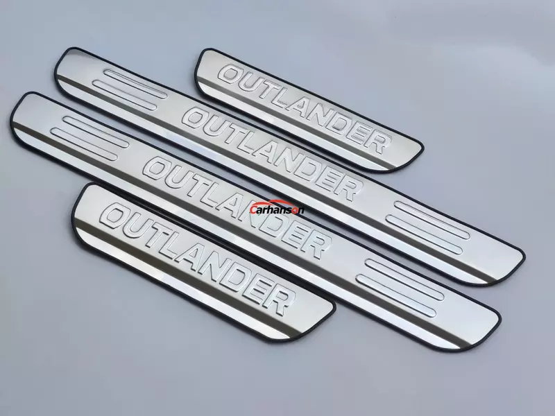 Door Sill Scuff Plate Trim 2017 Guard Protector Stickers Stainless Steel Styling For Mitsubishi Outlander Accessories 2023 2024