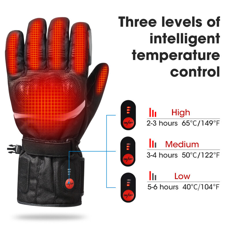 Redder 100% Waterdichte Motorhandschoenen Verwarmde Guantes Motorrijverwarming Handschoenen Touchscreen Handschoenen Motorbatterij