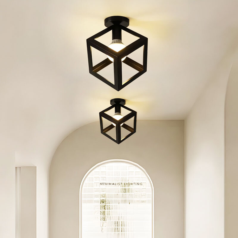 Wewnętrzne lampy sufitowe Retro E27 do korytarza wnętrza żyrandol w stylu Vintage światełka sufitowe oświetleniowe wystrój oprawy do sypialni