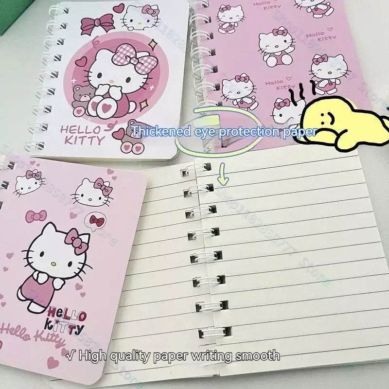 2024 Nieuwe Set Van 4 Boeken Sanrio Hellokitty Cartoon Notebook A5 Coil Notebook Student Notebook Cartoon Schattige Notebook Groothandel