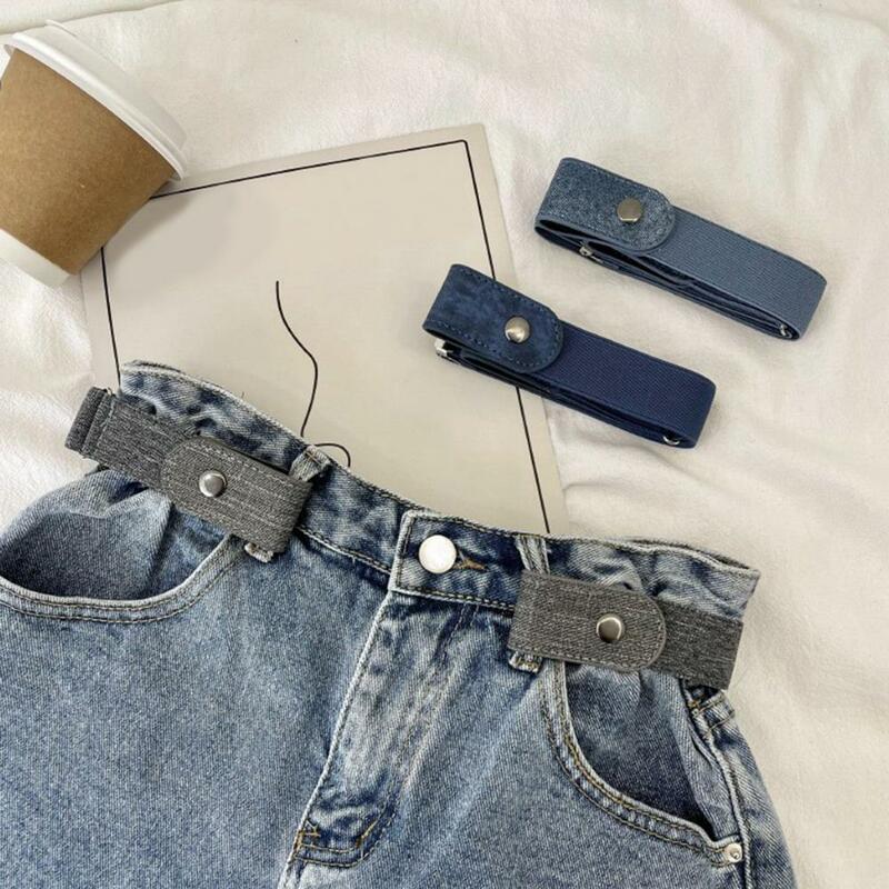 Sabuk pinggang Jeans malas, ikat pinggang dekoratif trendi mudah disesuaikan pengerjaan halus tanpa gesper sabuk malas