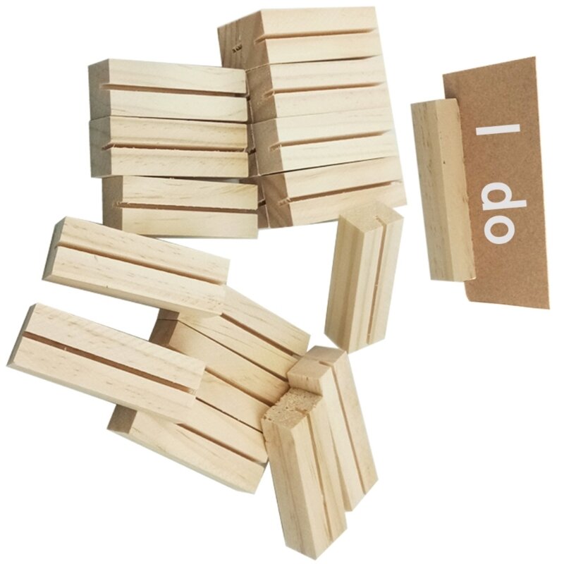 Portatarjetas madera para 20 piezas, soportes para números soportes exhibición madera