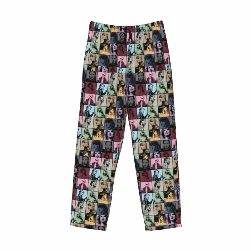 Пижамные штаны с принтом на заказ, американская певица, Свифт, Мужская пижама для сна, штаны с карманами