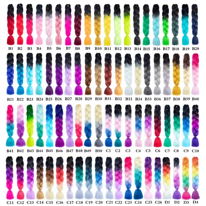 Jumbo braid Crochet Twist Rainbow Hair Extensions Label Card fibra sintetica ad alta temperatura Oultre Expression intrecciare
