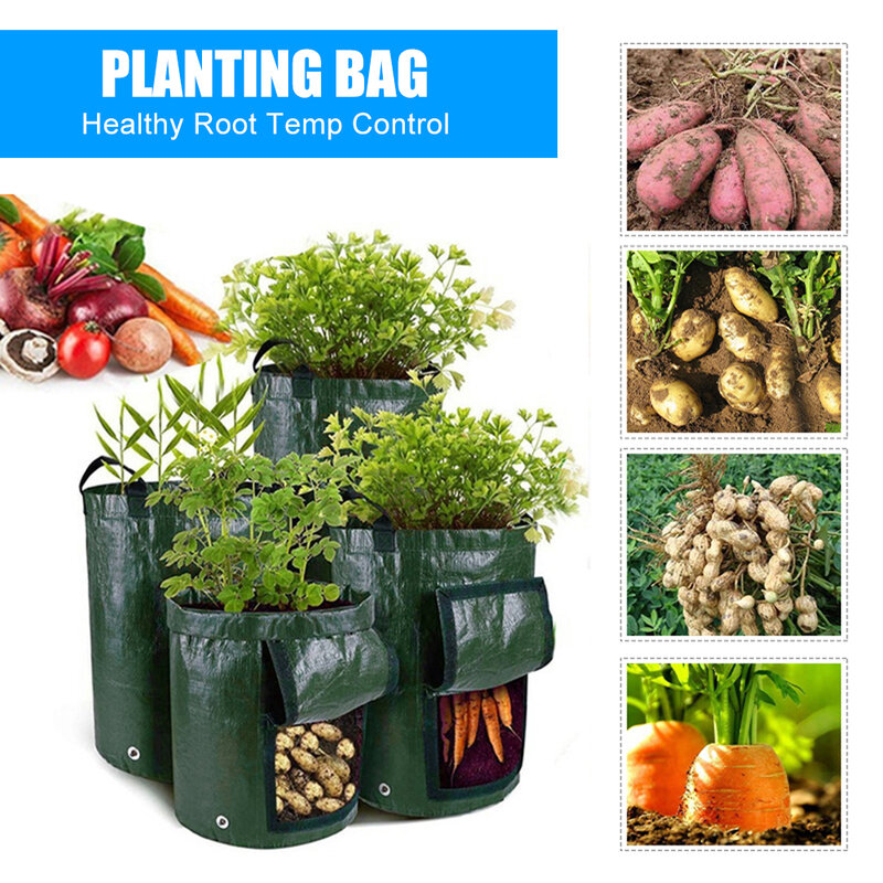 Sac de plantation de pommes de terre PE, sac de croissance de plantes végétales de tomates, sac de pommes de terre et d'oignons, pots de jardin en plein air, outil de jardin de ferme