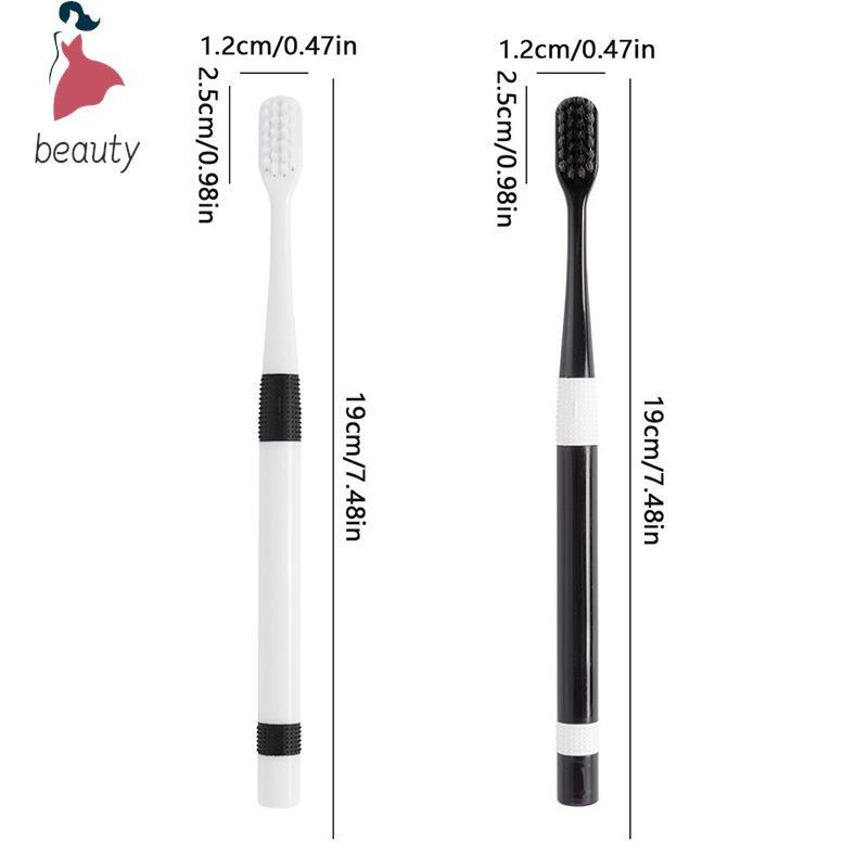 2 Pcs/Set Bamboo Charcoal Toothbrushes Ultra-Fine Soft Bristle Cleaning, Family Outfit Couple Adult Fine Bristle Toothbrush Set