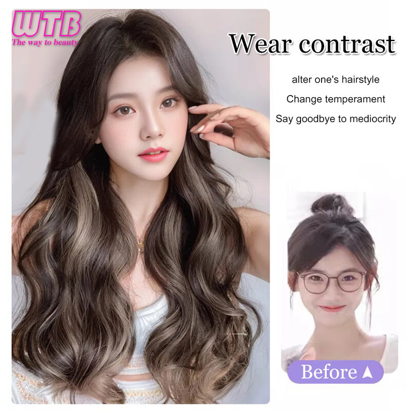 Peruka syntetyczna damska z WTB podkreśla do przedłużania włosów jednoczęściową długie kręcone włosy puszystą perukę falową
