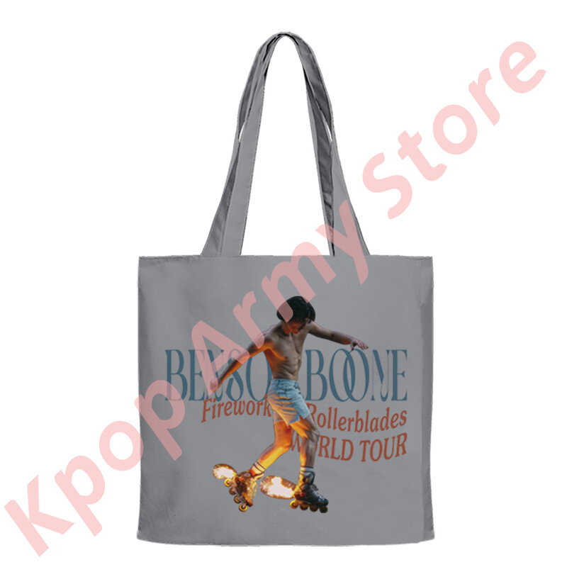 Benson Boone fajerwerki i rolki Tour Merch torby na ramię Cosplay kobiety mężczyźni moda codzienna torba z grubej bawełny